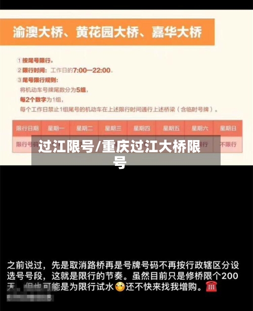 过江限号/重庆过江大桥限号
