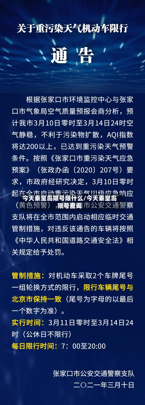 今天秦皇岛限号限什么/今天秦皇岛限号查询