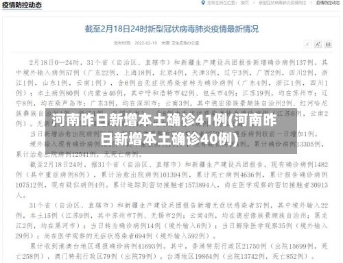 河南昨日新增本土确诊41例(河南昨日新增本土确诊40例)-第2张图片