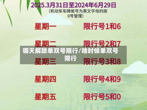 哪天解除单双号限行/啥时候单双号限行