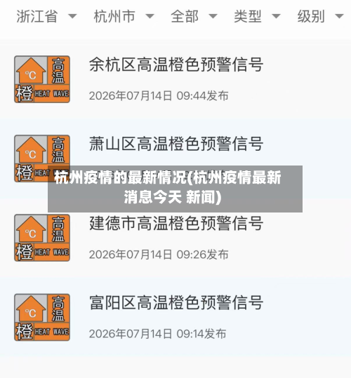 杭州疫情的最新情况(杭州疫情最新消息今天 新闻)