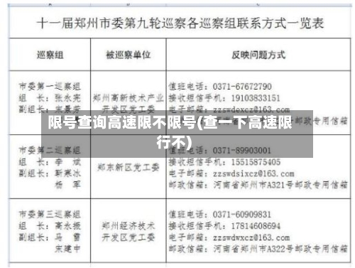 限号查询高速限不限号(查一下高速限行不)