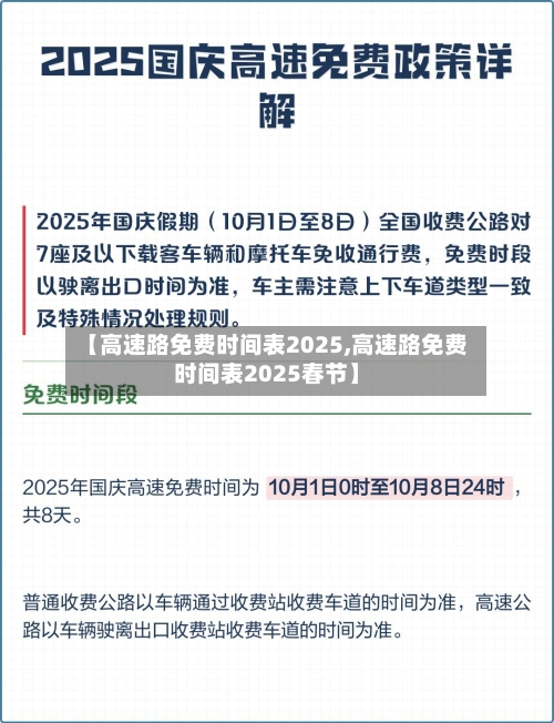 【高速路免费时间表2025,高速路免费时间表2025春节】-第2张图片