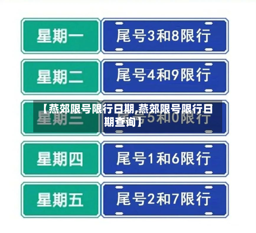 【燕郊限号限行日期,燕郊限号限行日期查询】-第3张图片