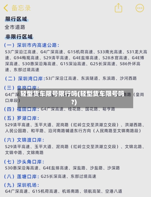 轻型货车限号限行吗(轻型货车限号吗?)-第2张图片