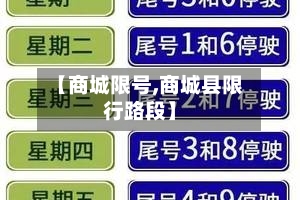 【商城限号,商城县限行路段】-第2张图片
