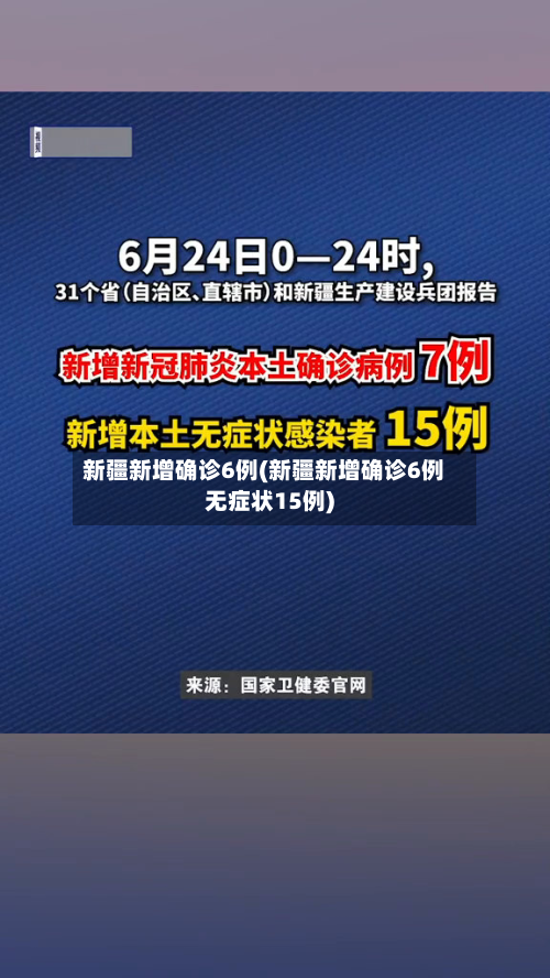 新疆新增确诊6例(新疆新增确诊6例无症状15例)