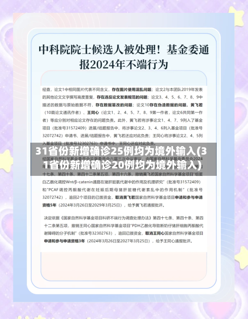 31省份新增确诊25例均为境外输入(31省份新增确诊20例均为境外输入)
