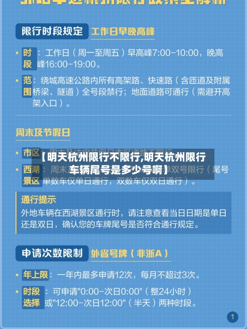 【明天杭州限行不限行,明天杭州限行车辆尾号是多少号啊】-第2张图片