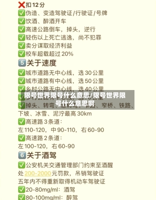 限号世界限号什么意思/限号世界限号什么意思啊