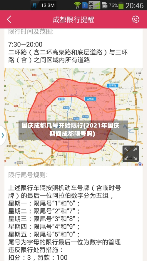 国庆成都几号开始限行(2021年国庆期间成都限号吗)-第2张图片