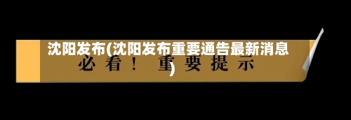 沈阳发布(沈阳发布重要通告最新消息)-第3张图片