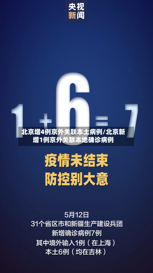 北京增4例京外关联本土病例/北京新增1例京外关联本地确诊病例