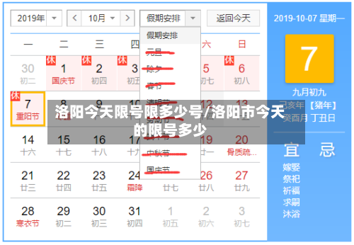 洛阳今天限号限多少号/洛阳市今天的限号多少