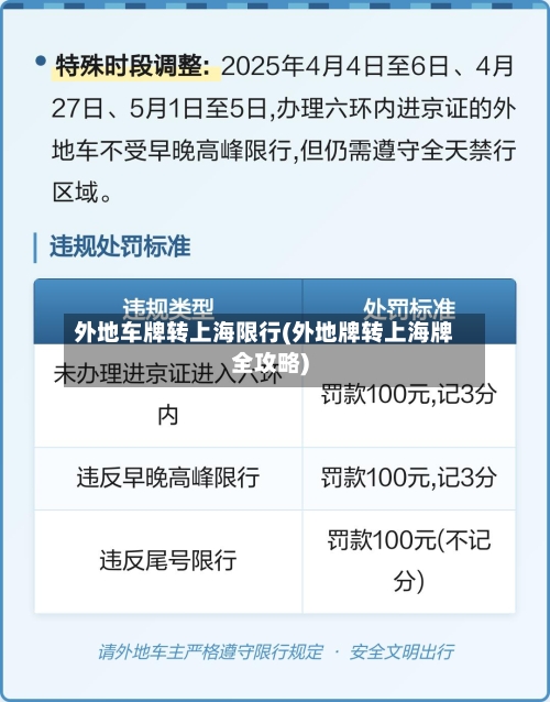 外地车牌转上海限行(外地牌转上海牌全攻略)