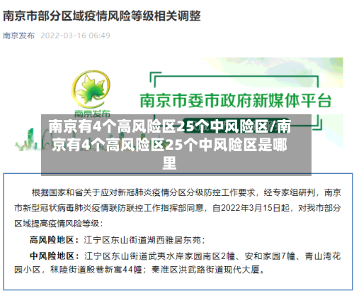 南京有4个高风险区25个中风险区/南京有4个高风险区25个中风险区是哪里-第2张图片