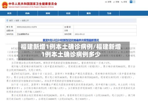 福建新增1例本土确诊病例/福建新增1例本土确诊病例多少