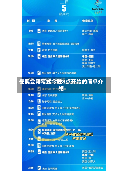 冬奥会闭幕式今晚8点开始的简单介绍-第2张图片