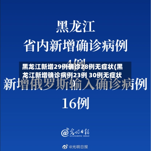 黑龙江新增29例确诊28例无症状(黑龙江新增确诊病例23例 30例无症状)