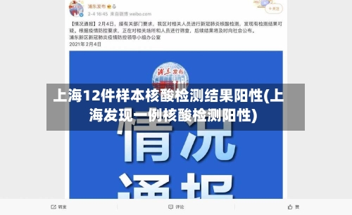 上海12件样本核酸检测结果阳性(上海发现一例核酸检测阳性)-第2张图片