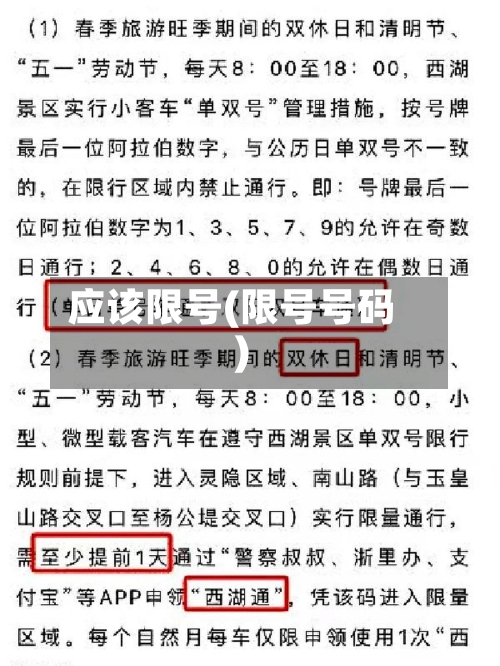 应该限号(限号号码)