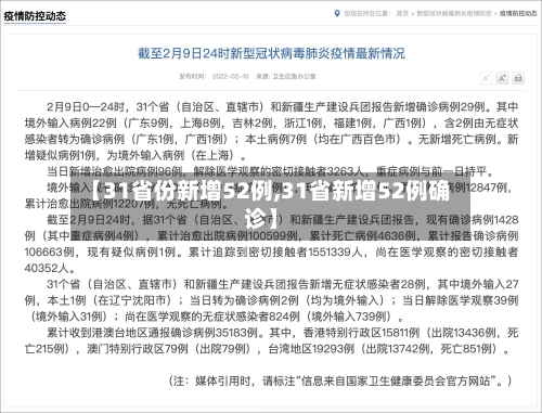 【31省份新增52例,31省新增52例确诊】-第2张图片