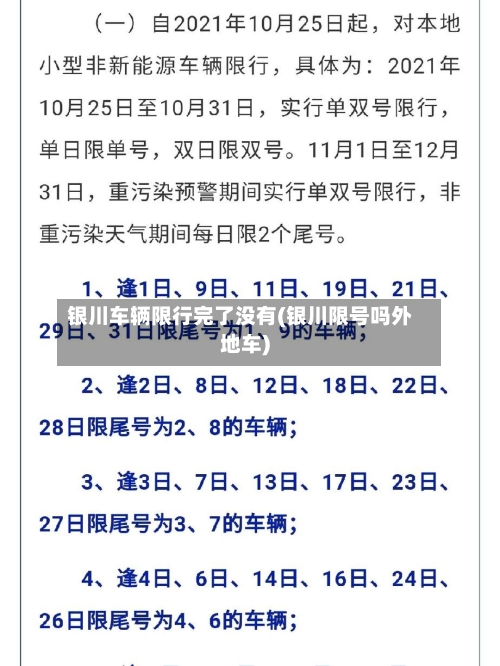 银川车辆限行完了没有(银川限号吗外地车)-第3张图片
