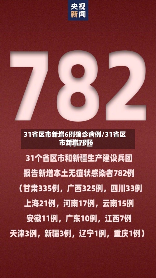 31省区市新增6例确诊病例/31省区市新增7例6