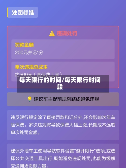 每天限行的时间/每天限行时间段