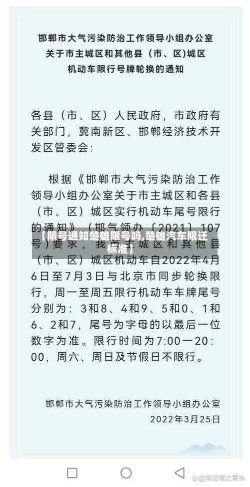 【限号通知楚雄限号吗,楚雄汽车限迁标准】-第3张图片