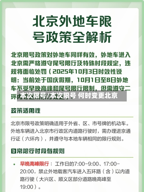 本次限号/本次限号 何时变更北京
