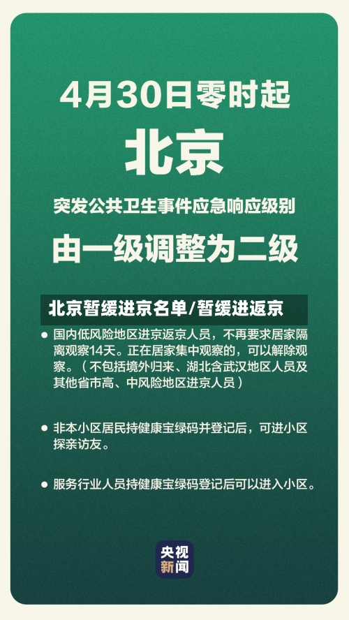 北京暂缓进京名单/暂缓进返京