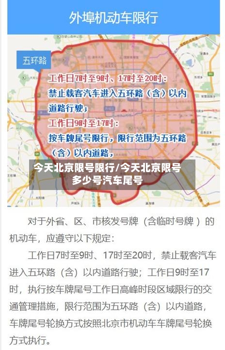 今天北京限号限行/今天北京限号多少号汽车尾号
