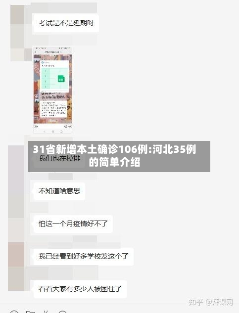31省新增本土确诊106例:河北35例的简单介绍-第2张图片