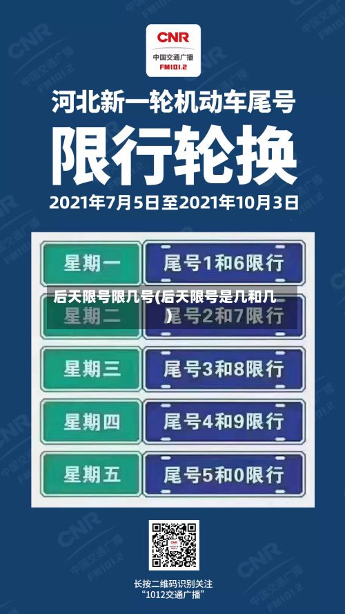 后天限号限几号(后天限号是几和几)-第3张图片