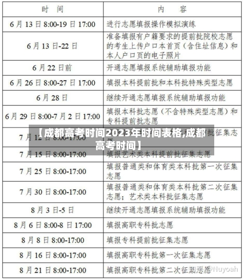 【成都高考时间2023年时间表格,成都 高考时间】