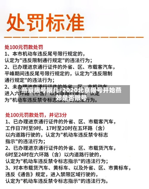 燕京限号限几/2020北京限号开始燕郊是否限号
