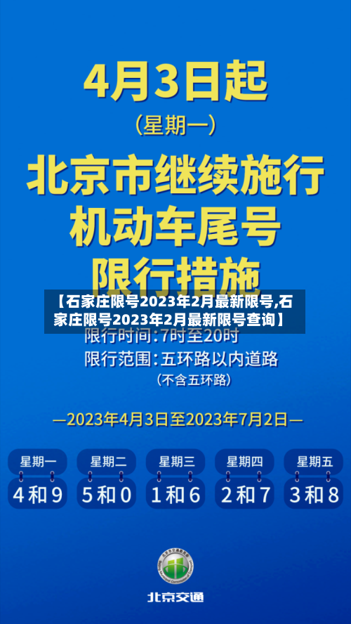 【石家庄限号2023年2月最新限号,石家庄限号2023年2月最新限号查询】