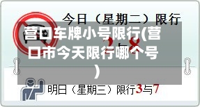 营口车牌小号限行(营口市今天限行哪个号)-第2张图片