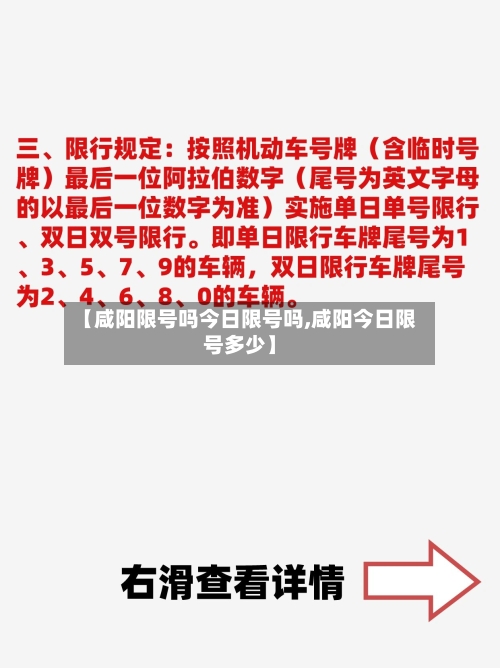 【咸阳限号吗今日限号吗,咸阳今日限号多少】