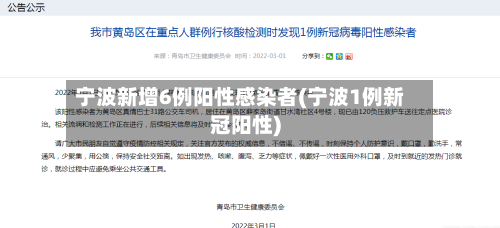 宁波新增6例阳性感染者(宁波1例新冠阳性)