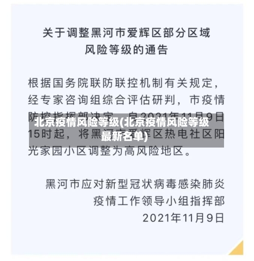 北京疫情风险等级(北京疫情风险等级最新名单)