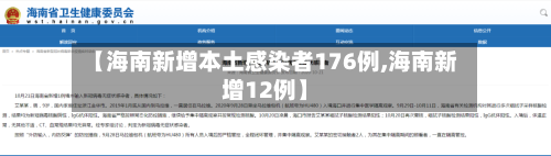 【海南新增本土感染者176例,海南新增12例】