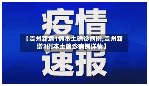 【贵州新增1例本土确诊病例,贵州新增1例本土确诊病例详情】