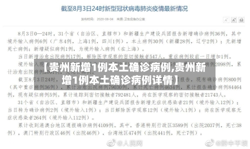 【贵州新增1例本土确诊病例,贵州新增1例本土确诊病例详情】-第3张图片