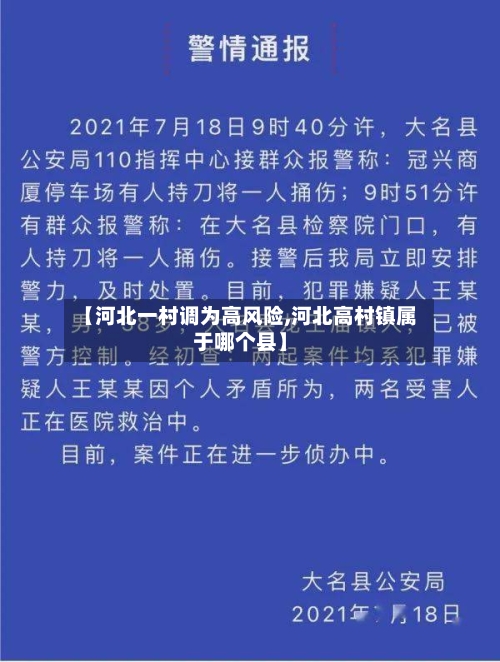 【河北一村调为高风险,河北高村镇属于哪个县】