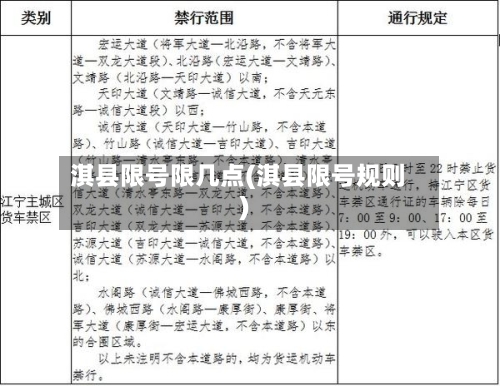 淇县限号限几点(淇县限号规则)