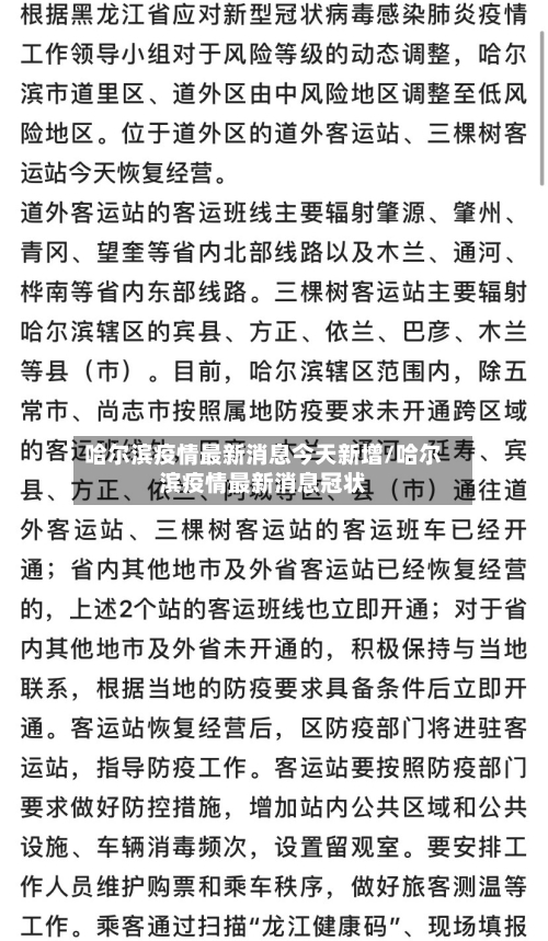 哈尔滨疫情最新消息今天新增/哈尔滨疫情最新消息冠状-第2张图片