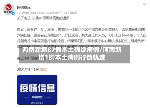 河南新增87例本土确诊病例/河南新增1例本土病例行动轨迹-第2张图片