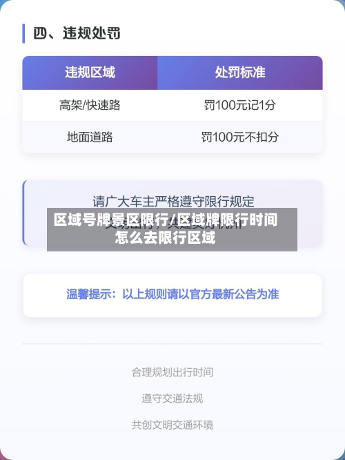 区域号牌景区限行/区域牌限行时间怎么去限行区域